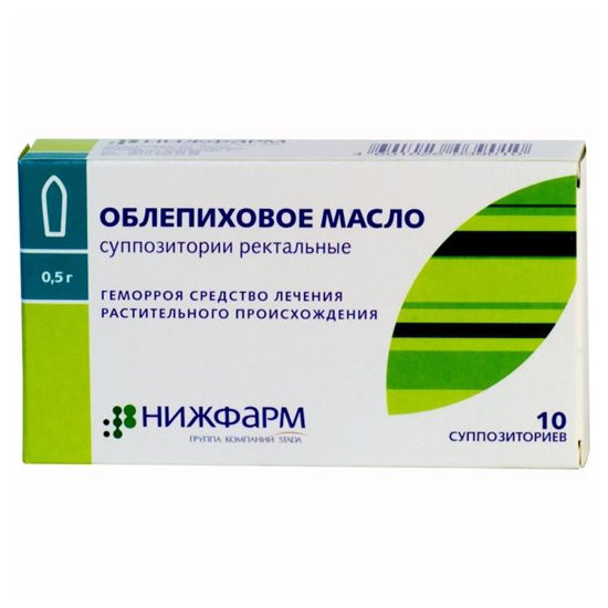 Облепіхова олія супозиторії ректальні 0.5 г №10